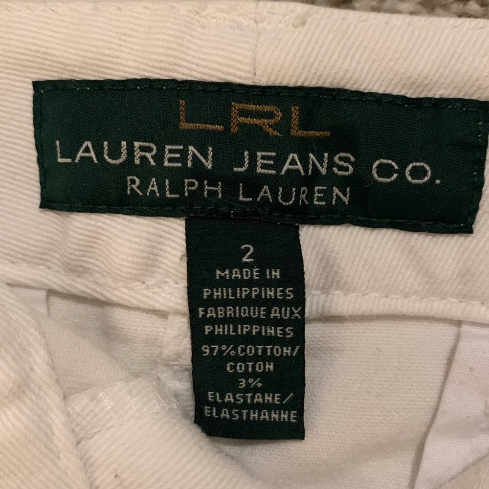 Vintage LRL Ralph Lauren Jeans Co. Denim Knee Length Y2K Pencil Skirt White - Picture 4 of 8